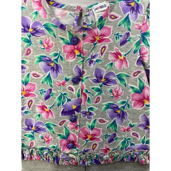 Okie Dokie Vintage Gray Floral Print Girls Size 24 Months 2‎ Piece Outfit - Picture 4 of 9